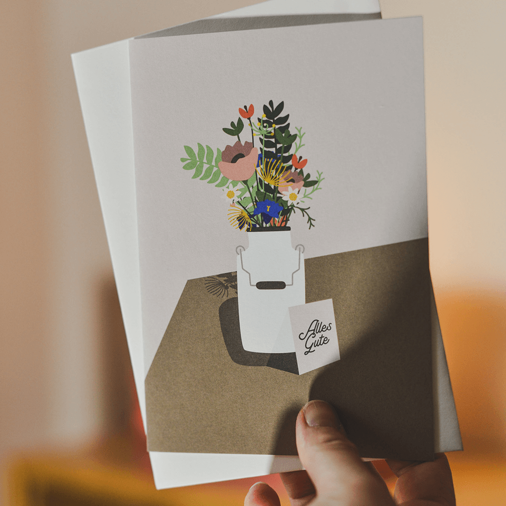 Carte de voeux bouquet de fleurs