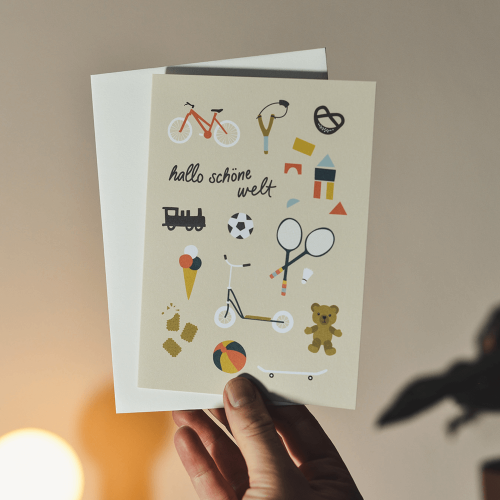 Greeting card Hello beautiful world