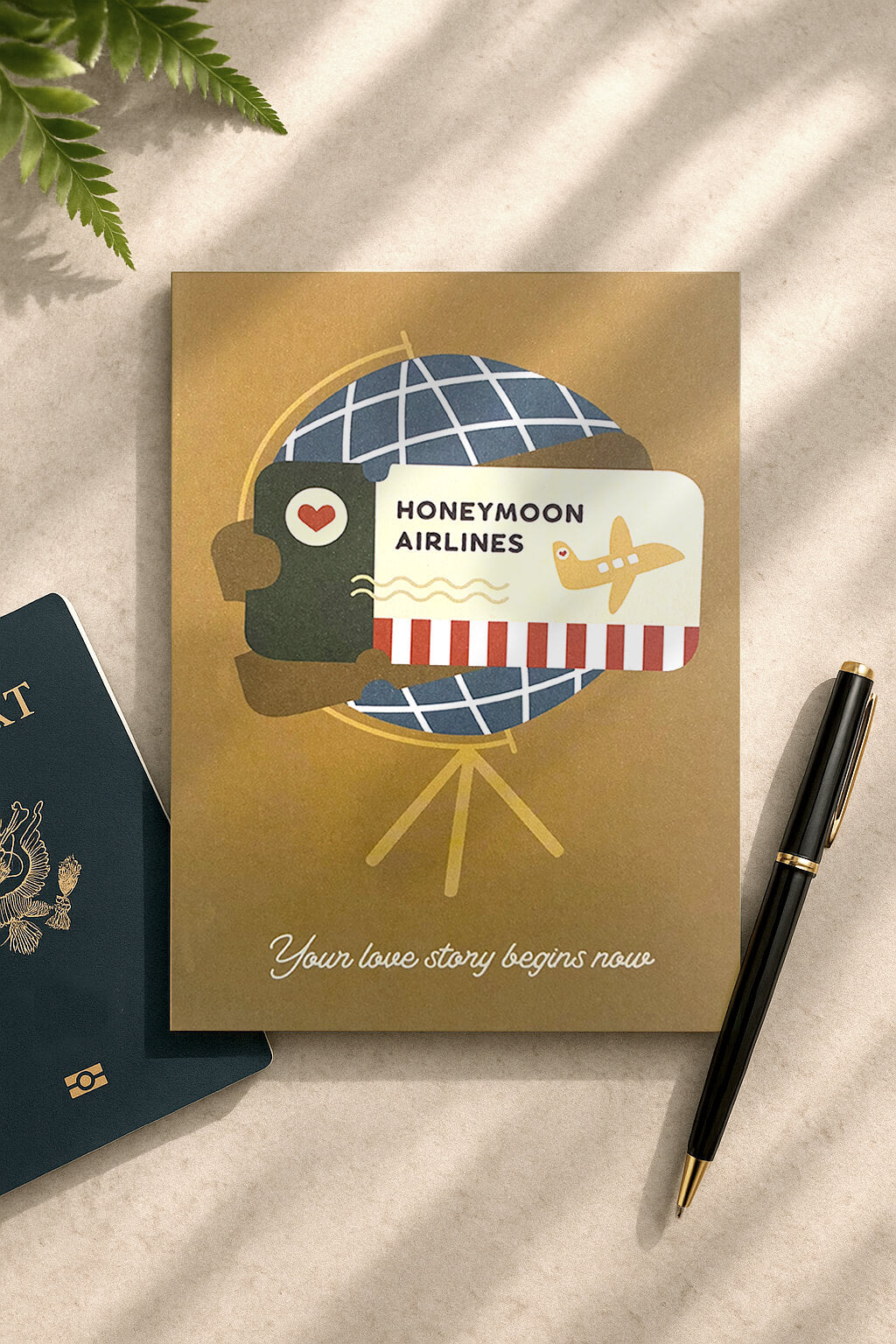 Grußkarte Honeymoon Airline