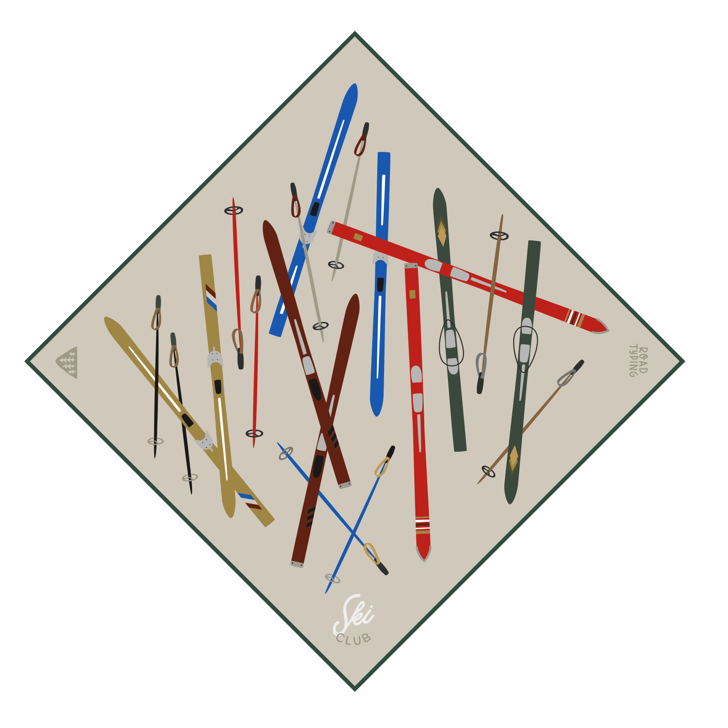 Multifunktionales Tuch Ski Club