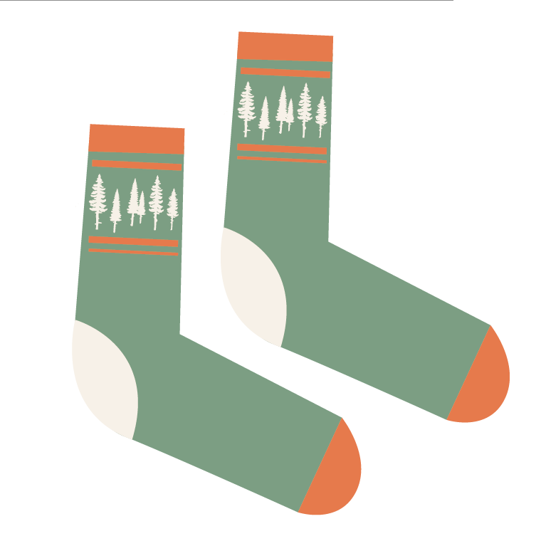 Roadtyping Kindersocken retro Sportsocken outdoor Socken bäume tennissocken türkis grün 