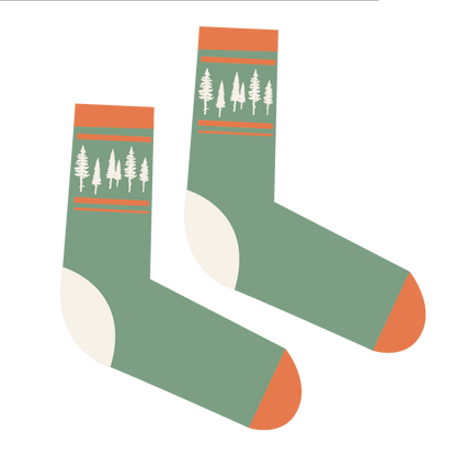 Roadtyping Kindersocken retro Sportsocken outdoor Socken bäume tennissocken türkis grün 