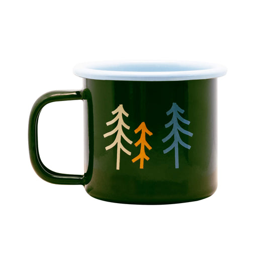 Kleine Emaille Tasse Wald