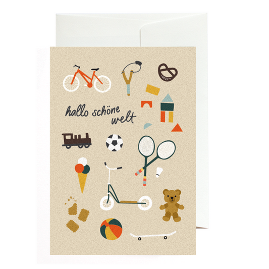 Greeting card Hello beautiful world
