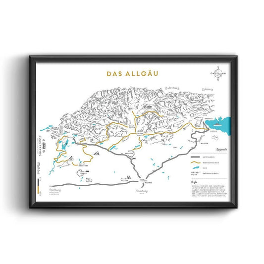 Art Print Allgäu Karte