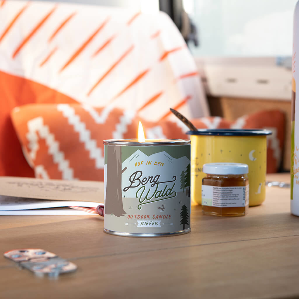 Pine scented candle