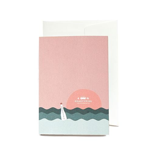 Greeting card canoe &amp; dog