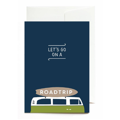 Greeting card Let's go on a road trip