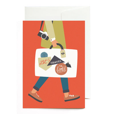 Greeting card Let's travel the world