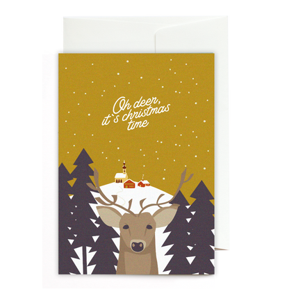 Carte de voeux Oh cerf, c'est Noël
